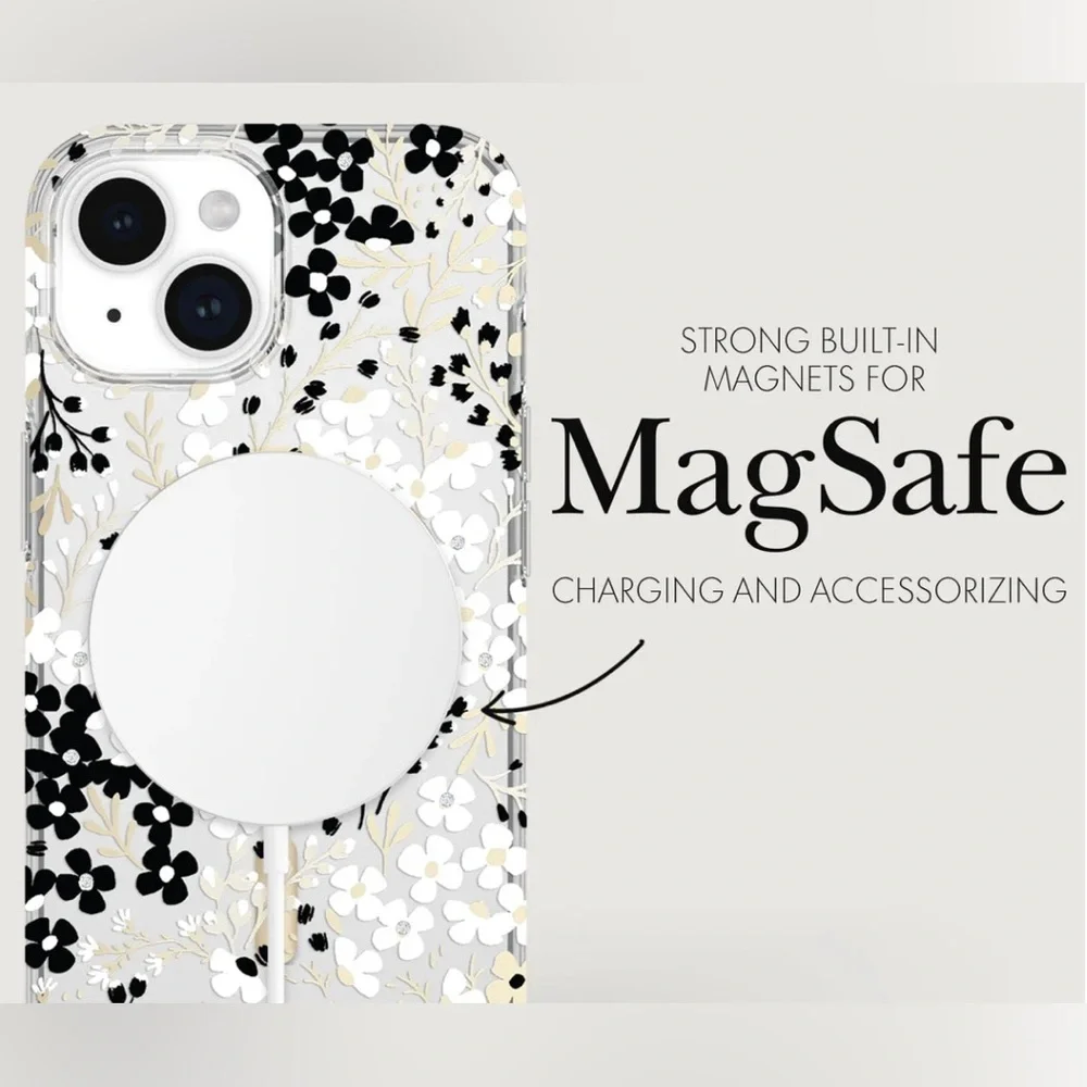 Kate Spade Black and White Floral Abstract iPhone Case